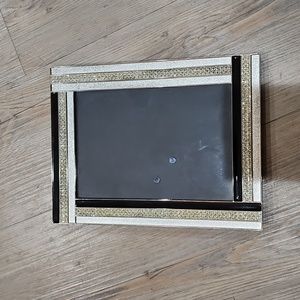 Vintage 1990's Bowring 5x7‎ Picture Photo Frame Black and Clear Gemstones.